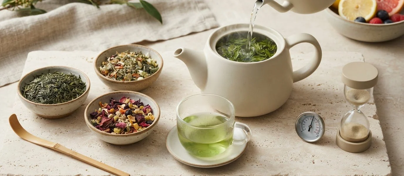 Té verde. Recién llegado del jardín.