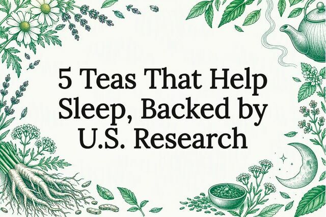 Herbal sleep tea title card illustration