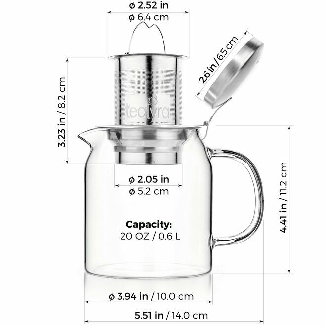 Tetera de vidrio Pyxis 20Oz